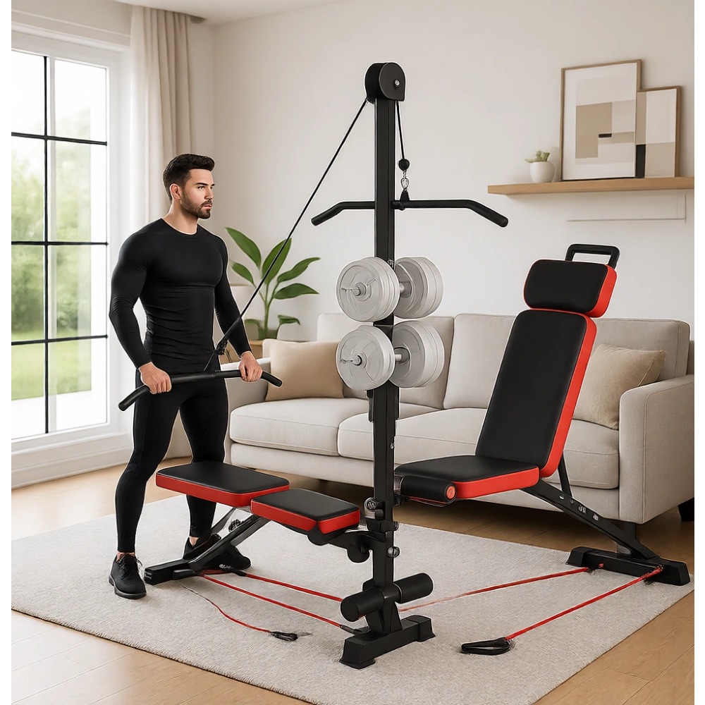 Home Gym Multifunctional - مقعد تمارين متعدد الوظائف مع نظام