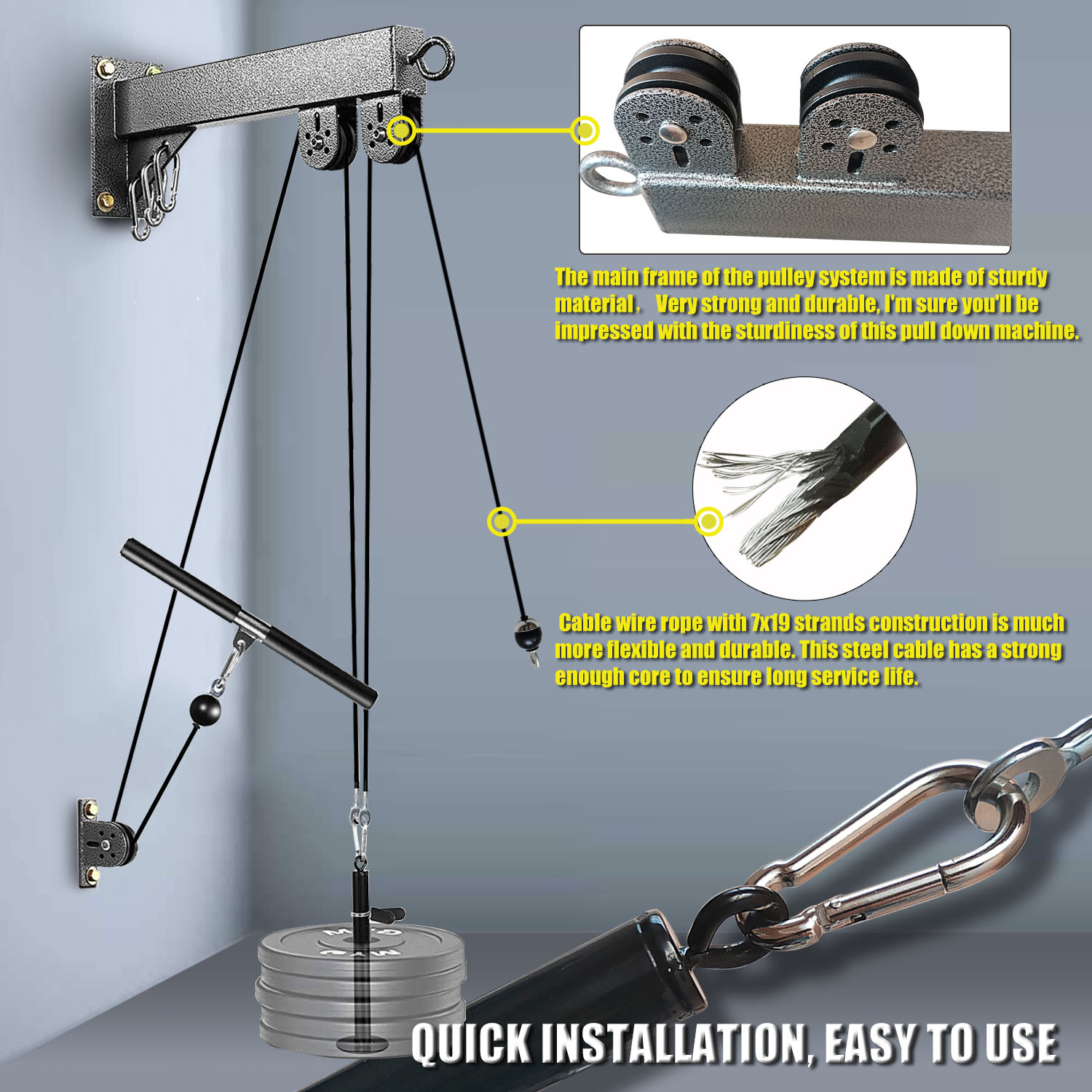 نظام بكرة مثبت على الحائط لليا - مراجعة Pulley Home Gym وسعره